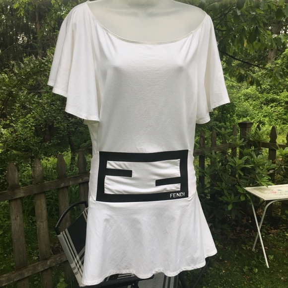 Fendi Other - FENDI dress top white with black